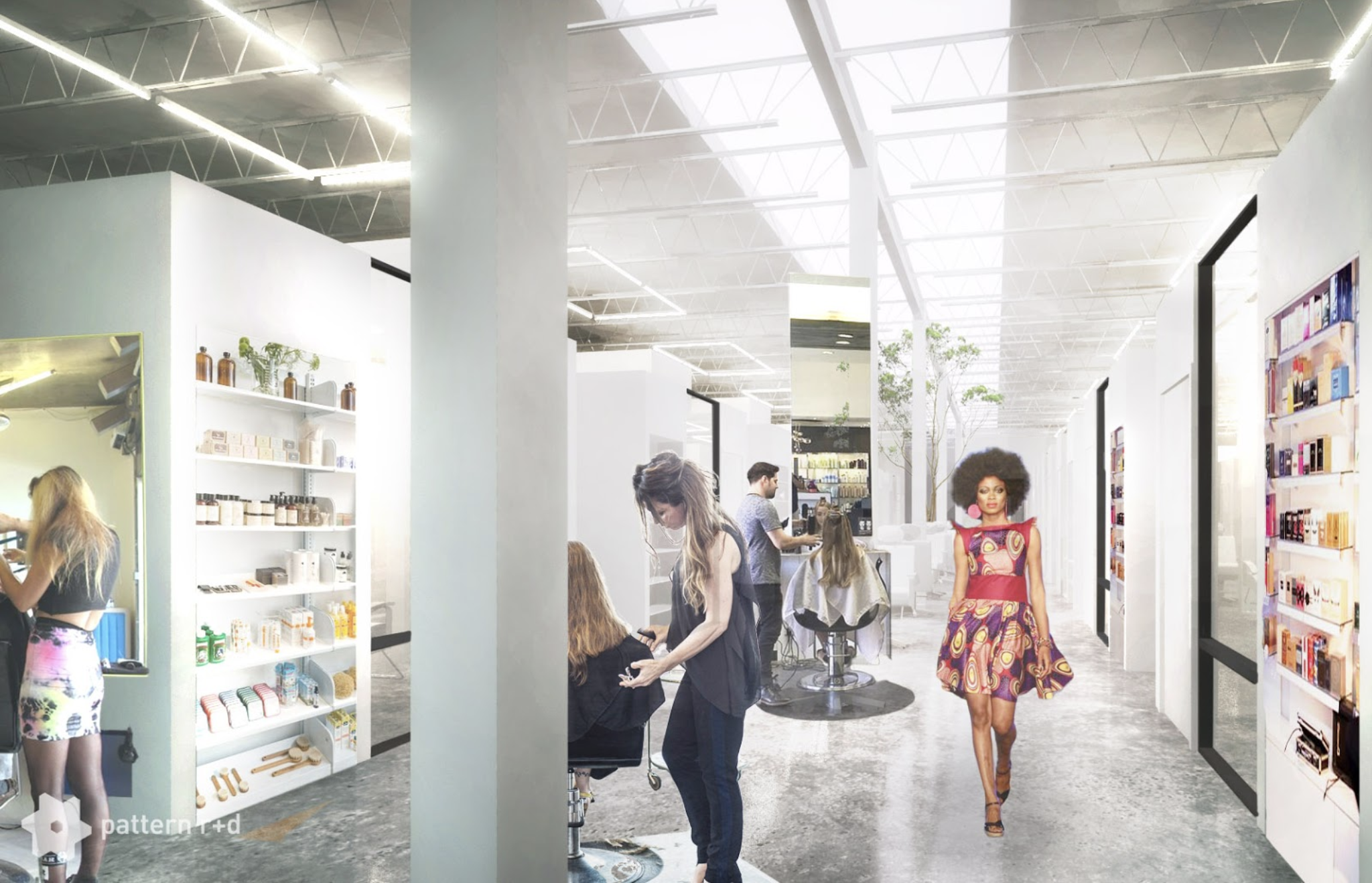 Runway Curls Salon Suites - Interior Rendering