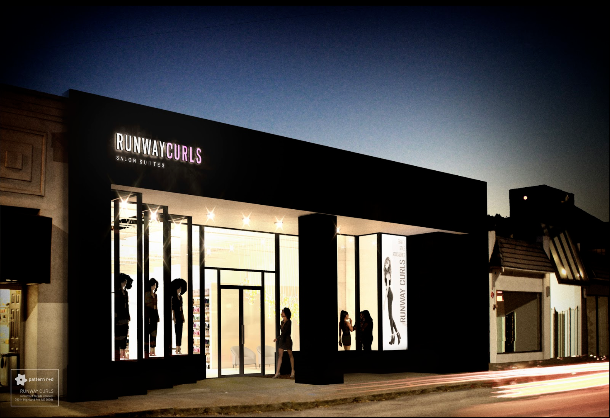 Runway Curls Salon Suites Rendering