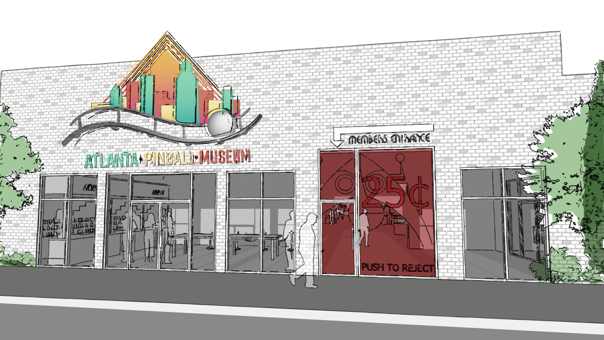 Atlanta Pinball Museum - Storefront Rendering