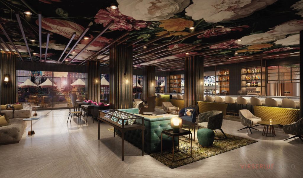 W Atlanta Midtown Hotel Living Room Rendering