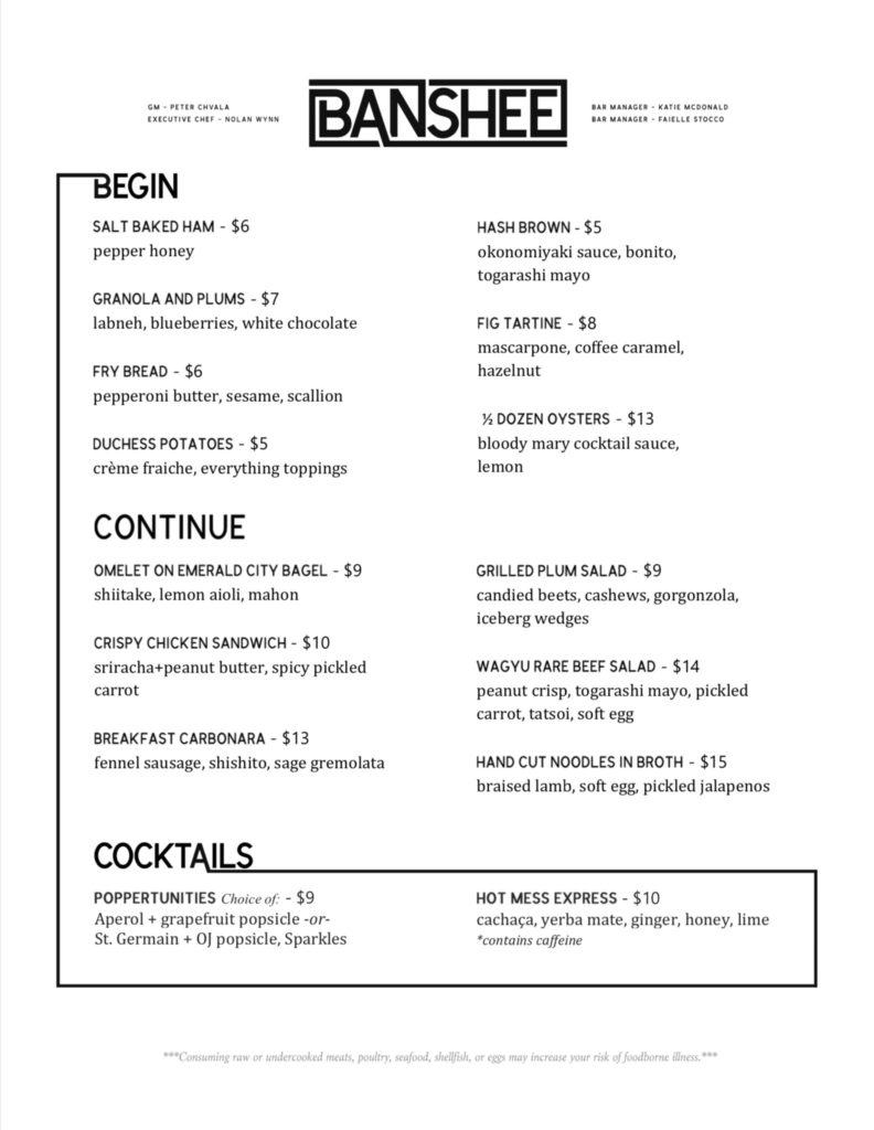 Banshee Menu 2