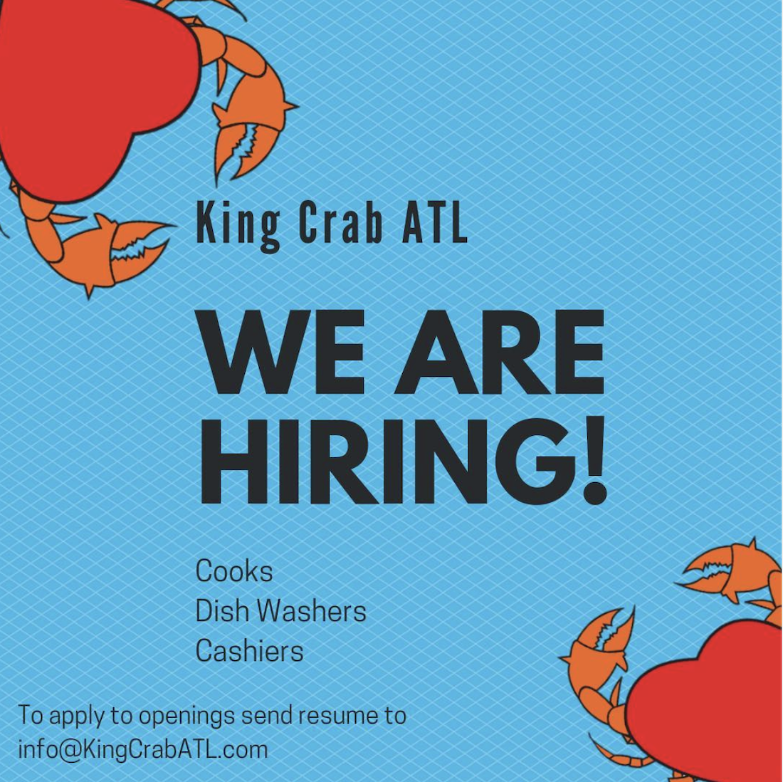 King Krab ATL Help Wanted Arium Westside
